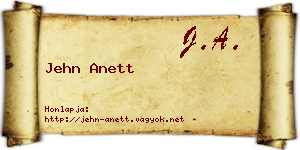 Jehn Anett névjegykártya