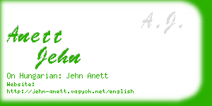 anett jehn business card